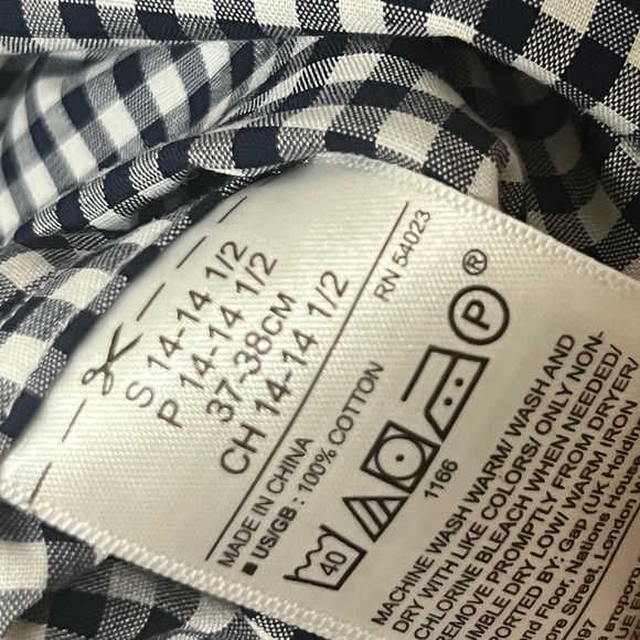 Banana Republic Blu White Gingham Camden Fit Button Down Size Small - Picture 6 of 8